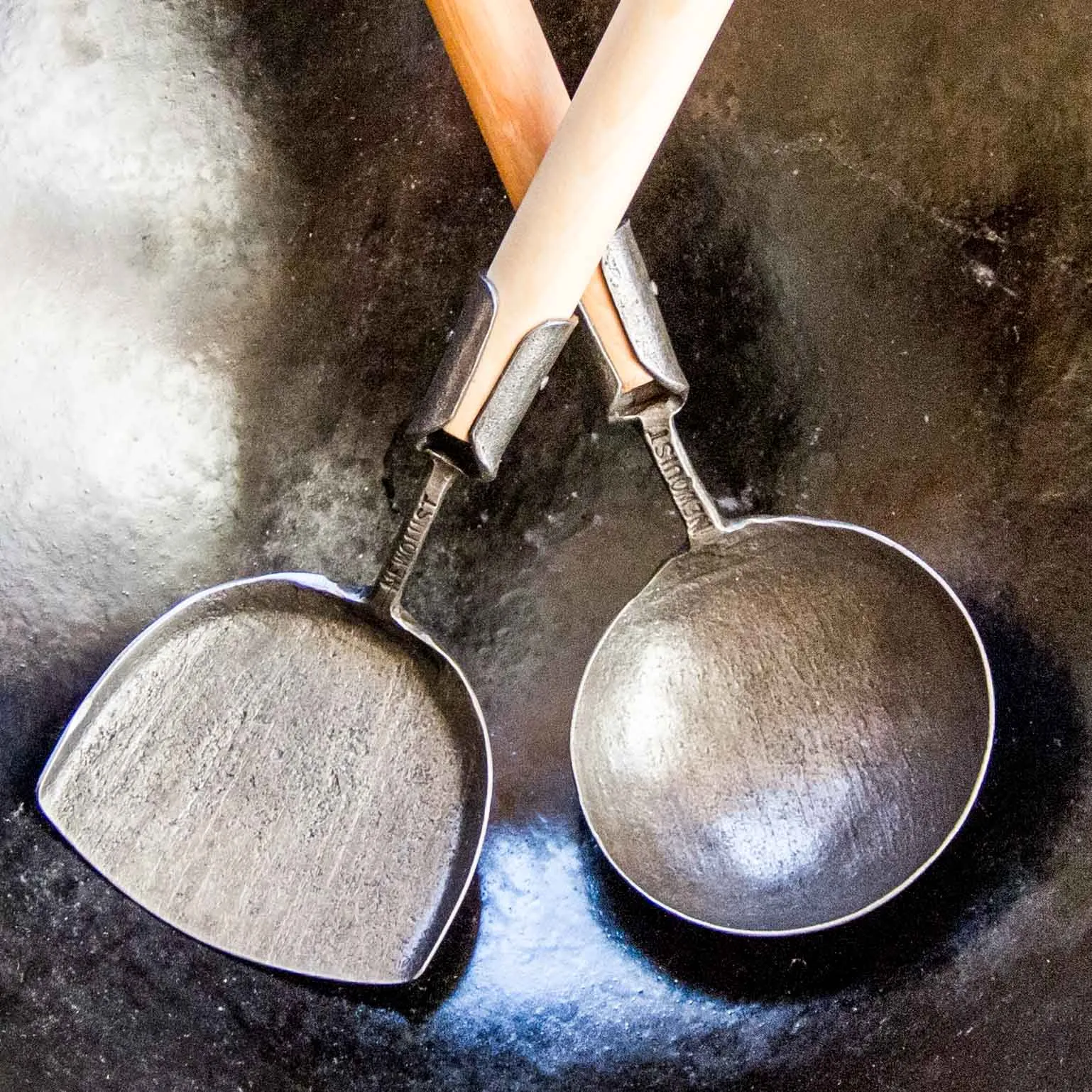 Carbon Steel Wok Spatula & Ladle Set