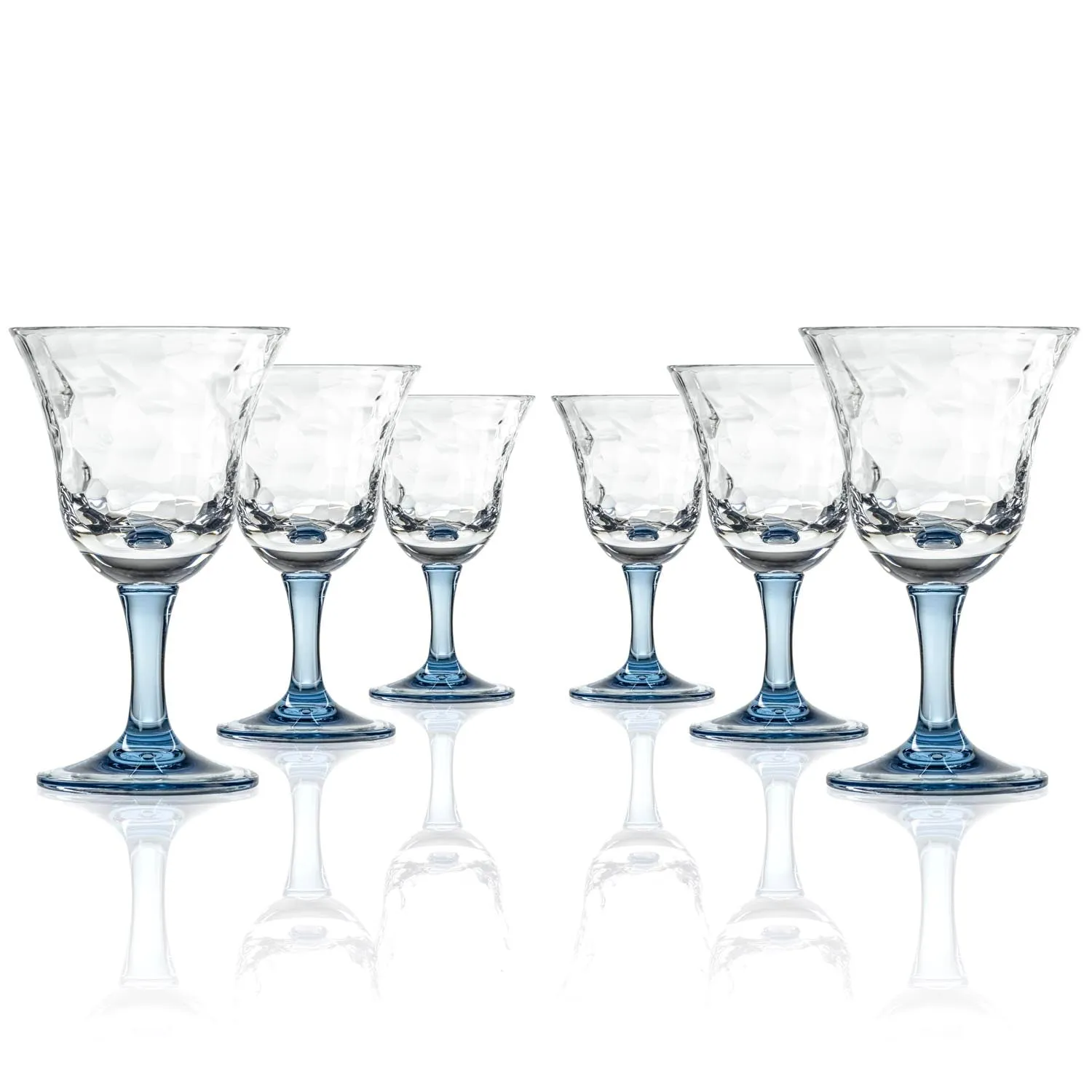 Cascade 12oz Blue Acrylic Wine Stemware | Set of 6