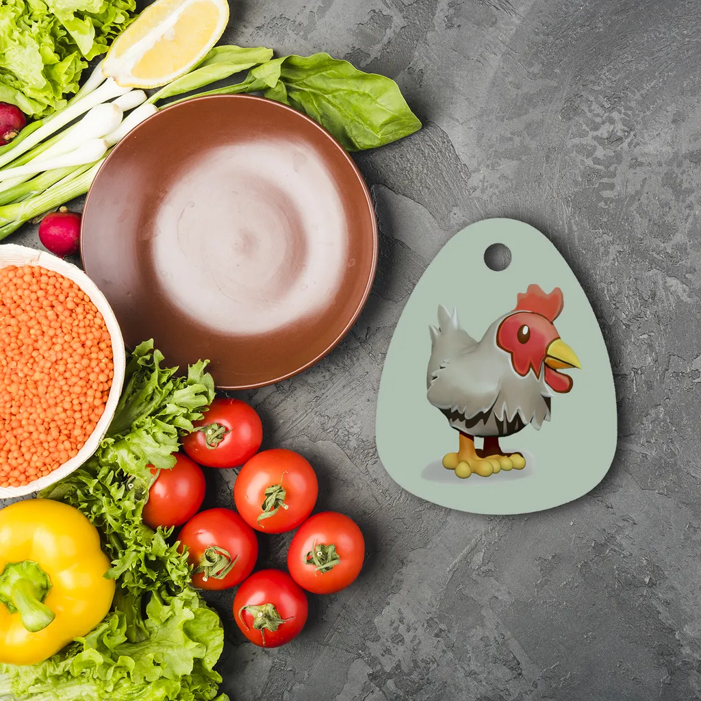 Chicken Sublimation Glass Cutting Board