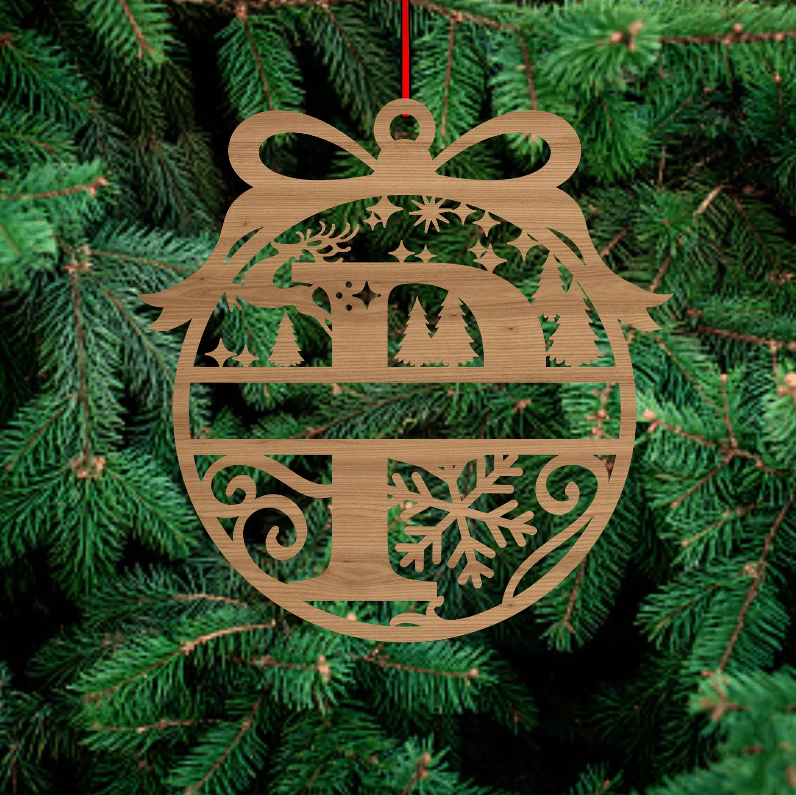 Christmas Split Monogram Letter