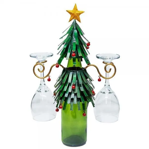 Christmas Tree Bottle & Glass Holder