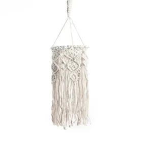 Classic White Woven Fringe Pendant Light with Hemp Rope - Perfect for Living Room Ceiling