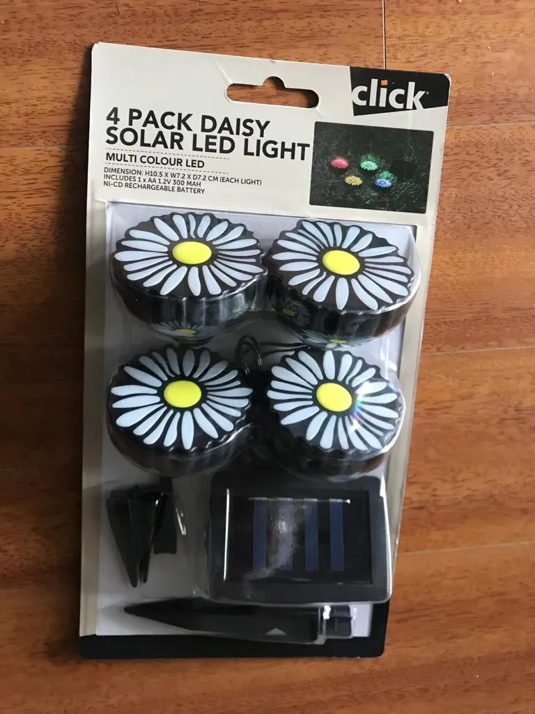 CLICK Daisy Solar Multi Colour  LED Light - 4 Pack