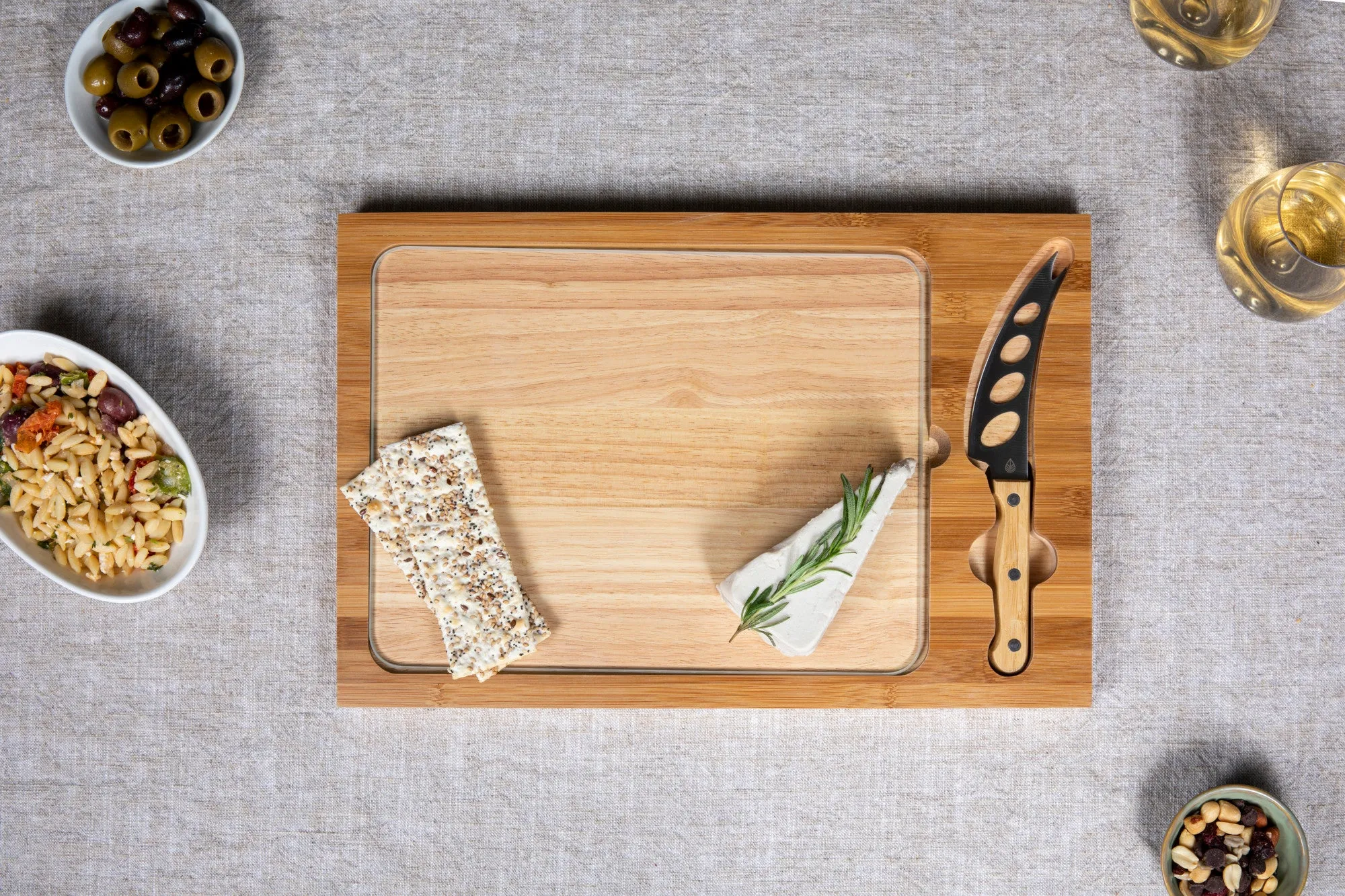 Columbus Blue Jackets Hockey Rink - Icon Glass Top Cutting Board & Knife Set