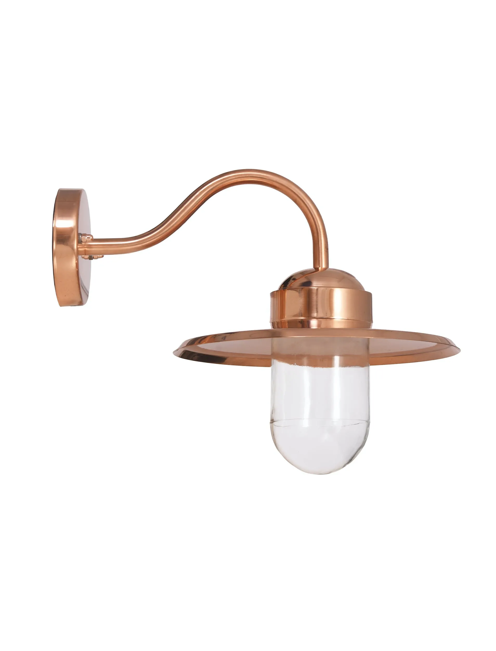 Copper Swan Necked Garden Wall Light