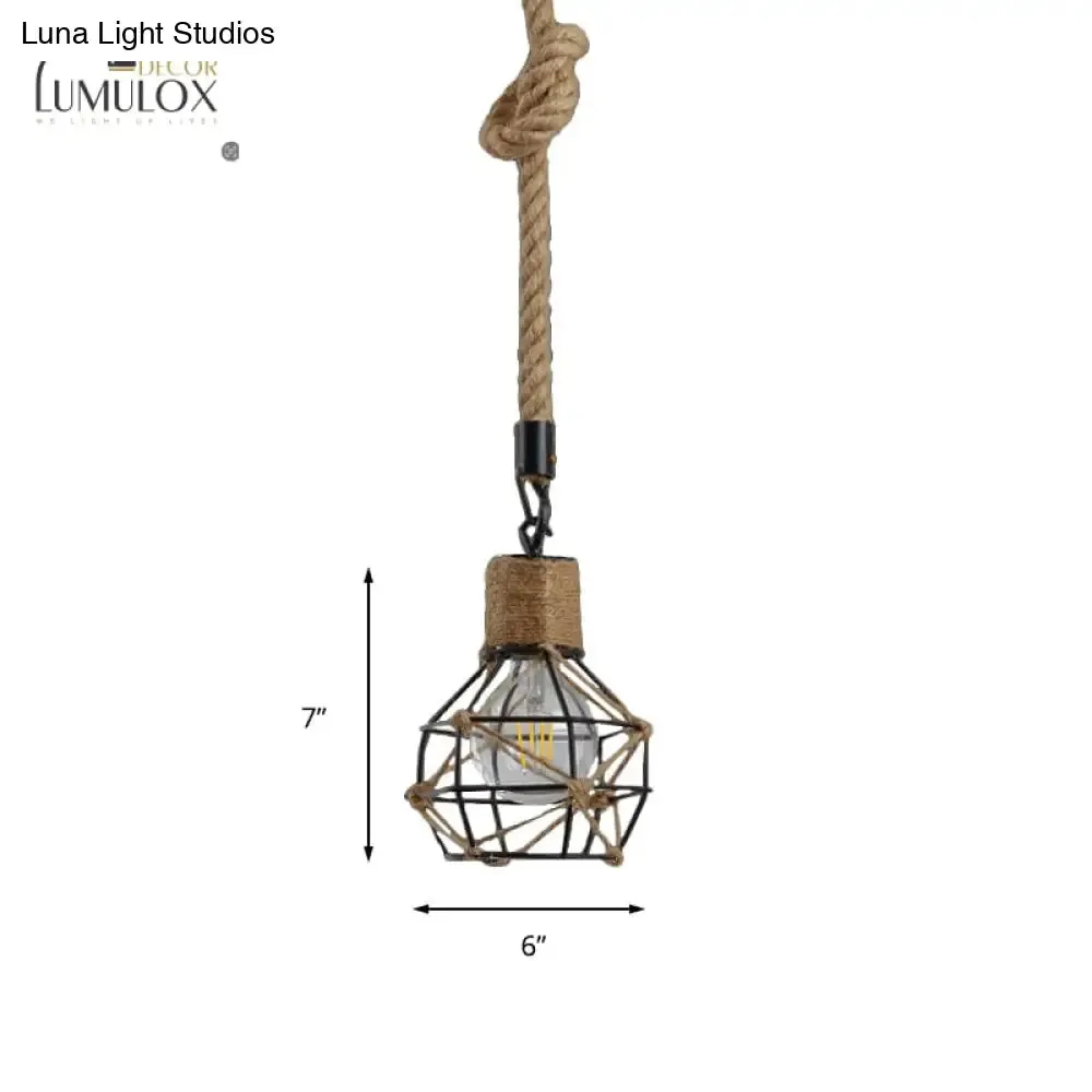 Country Style Dome Cage Restaurant Ceiling Hanging Light