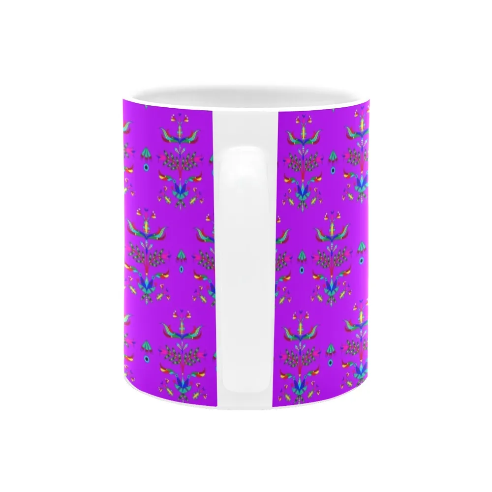 Dakota Damask Purple White Mug(11OZ)