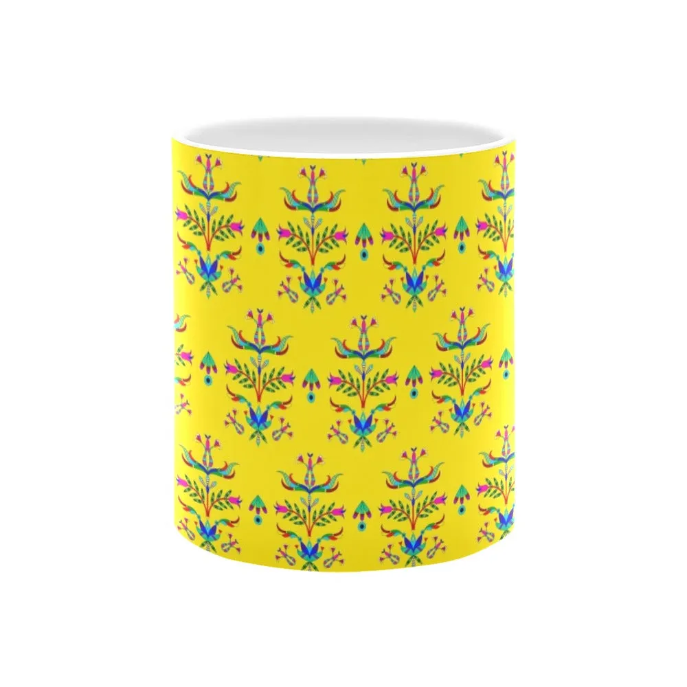 Dakota Damask Yellow White Mug(11OZ)