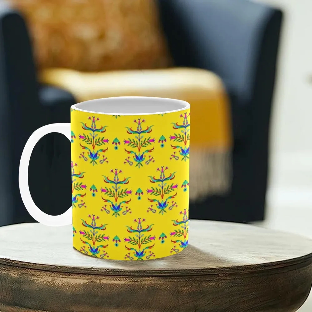 Dakota Damask Yellow White Mug(11OZ)