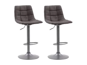 Dark Grey Swivel Bar Stools, Set of 2