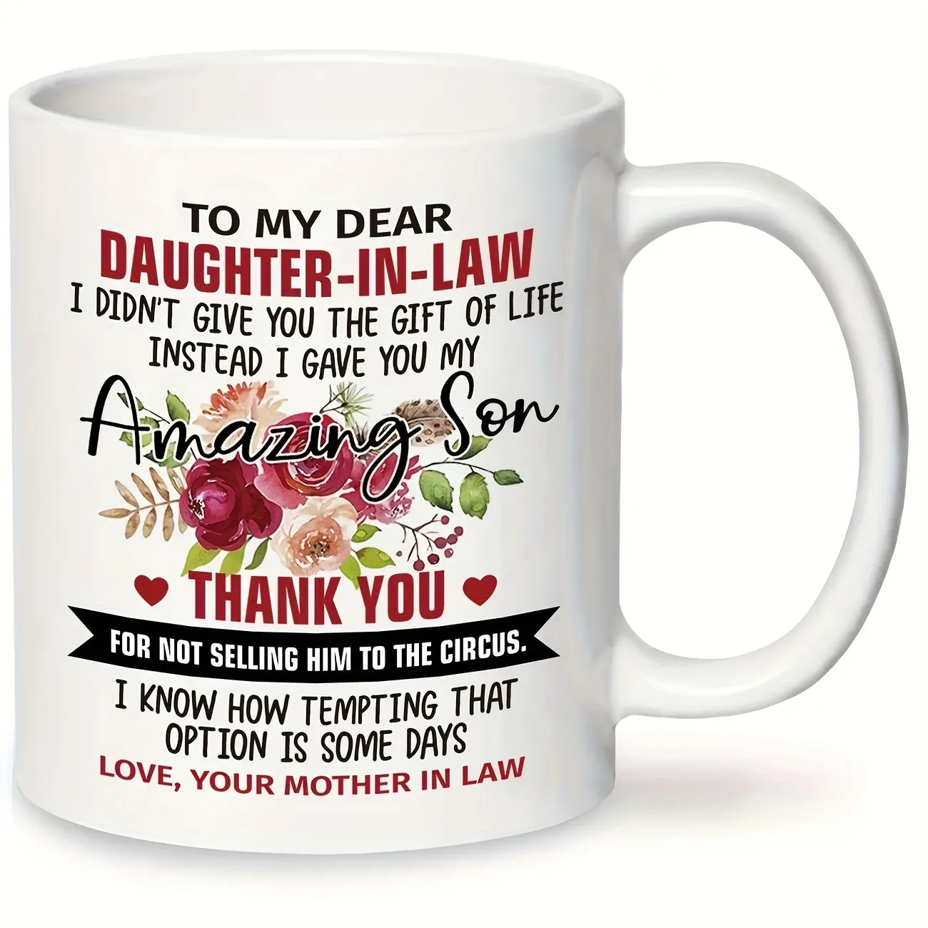 Dear Daughter In Law Mug Mothers Gift for Christmas