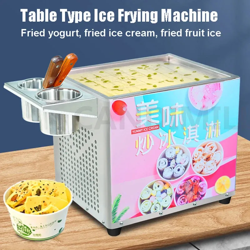 Desktop Household Fried Ice Machine Fried Ice Cream Rolls Making Machine Frying Yogurt Fruit Smoothie Machine