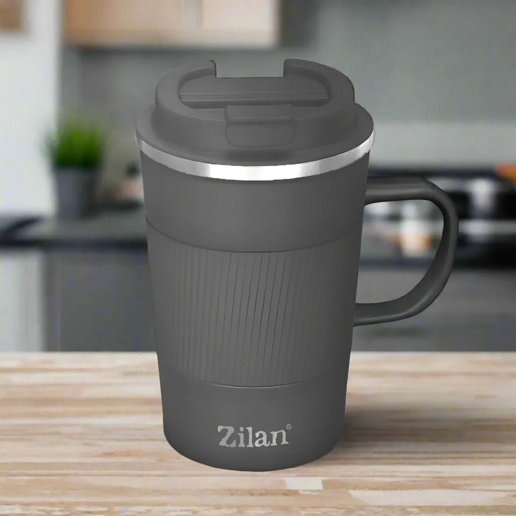 Double Wall Insulated Coffee Mug Dark Grey