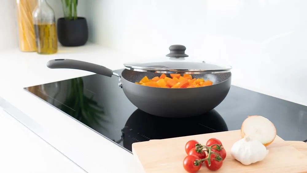 Durastone Grey 28cm Wok with lid