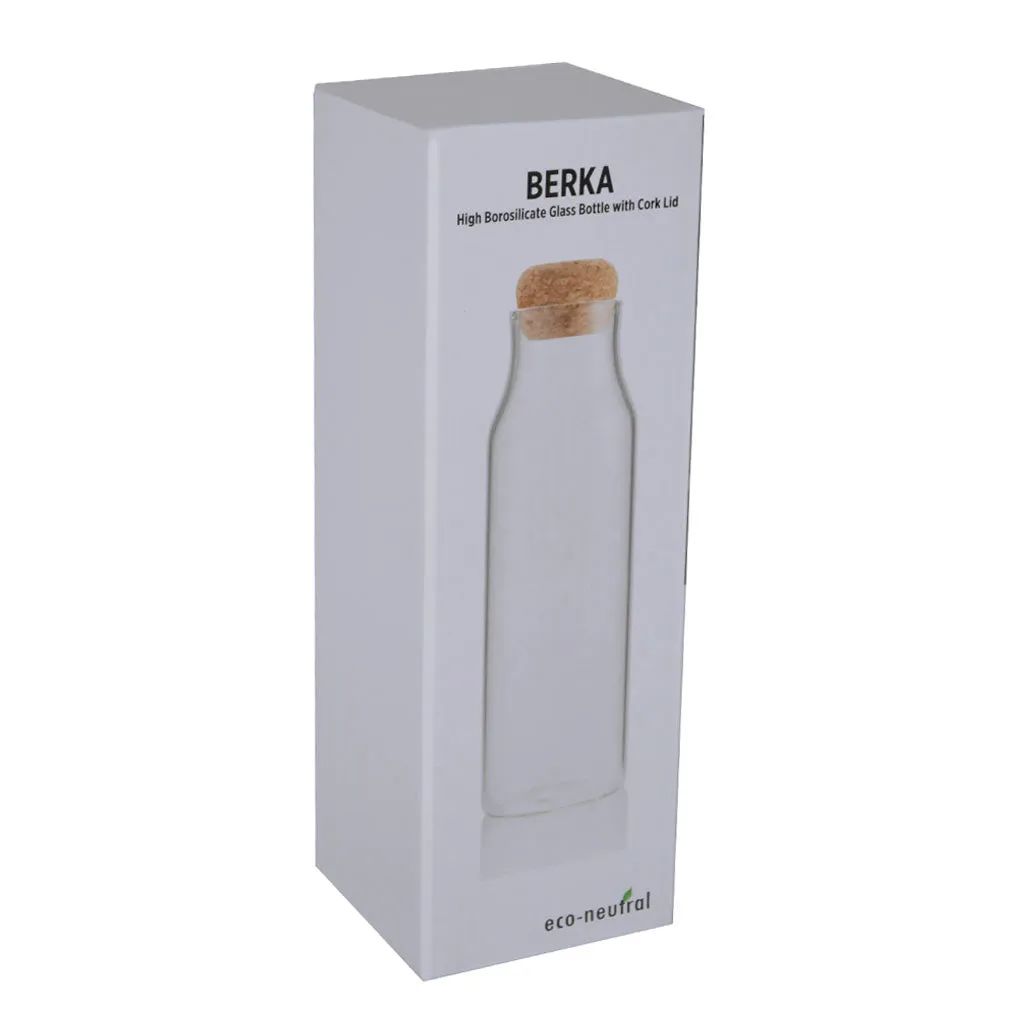 DWEN 362 BERKA - Borosilicate Glass Bottle with Cork Lid - 600ml