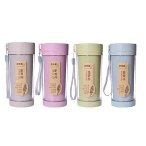 Eco Friendly Wheat Straw Water Bottle with Strap