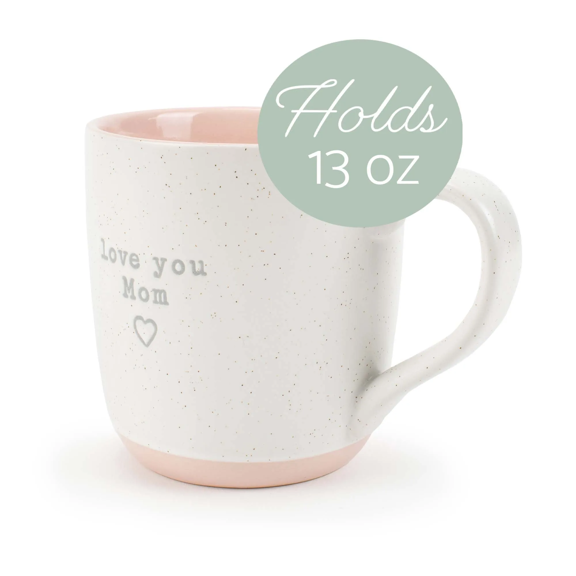 Elanze Designs Love You Mom Speckled Pink 13 ounce Ceramic Coffee Mug