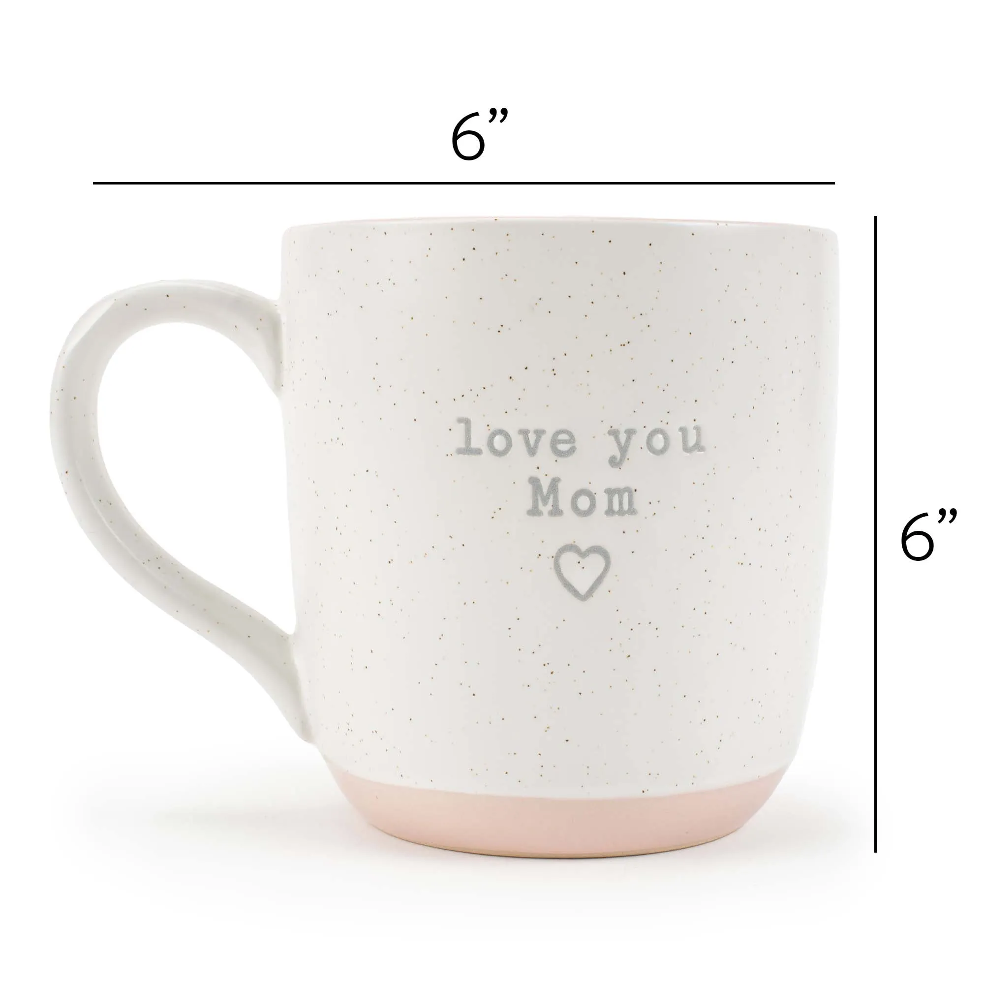 Elanze Designs Love You Mom Speckled Pink 13 ounce Ceramic Coffee Mug