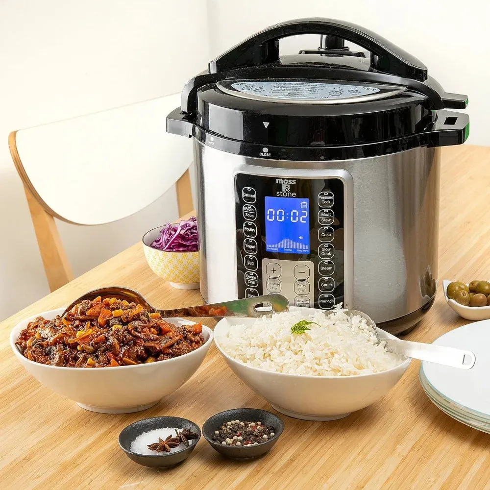 Electric Pressure Cooker with Large LCD Display, Multi-Use 6 Quart Electric Pot, 14 in 1 Slow Cooker, Rice Cooker, Steamer Maker