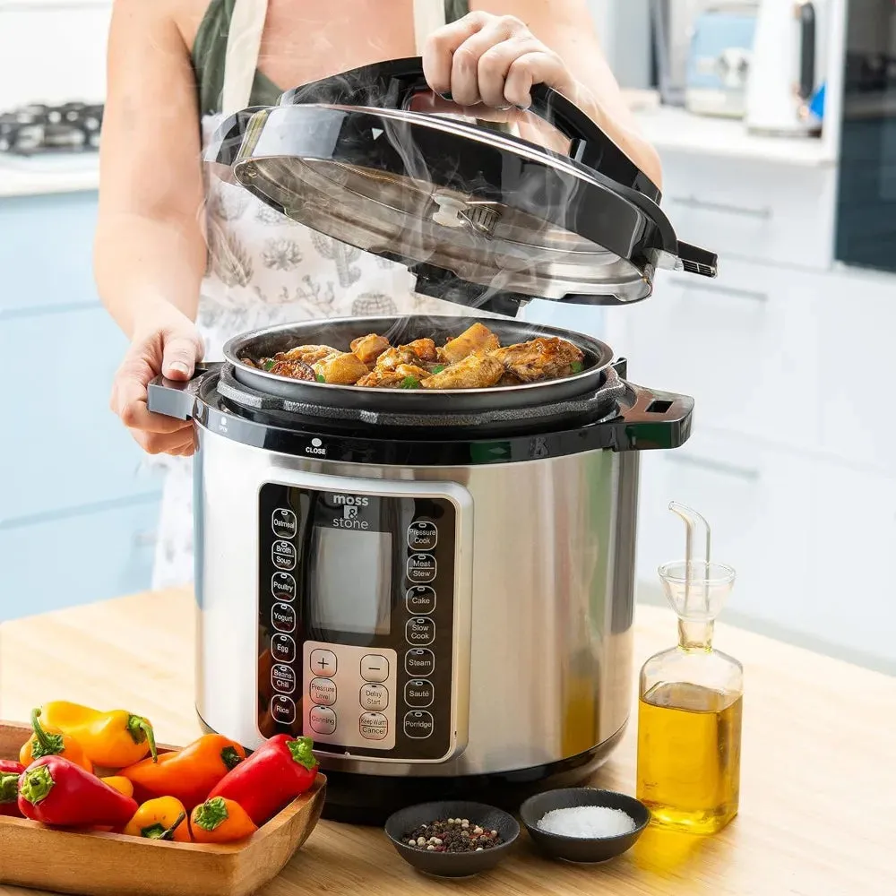 Electric Pressure Cooker with Large LCD Display, Multi-Use 6 Quart Electric Pot, 14 in 1 Slow Cooker, Rice Cooker, Steamer Maker