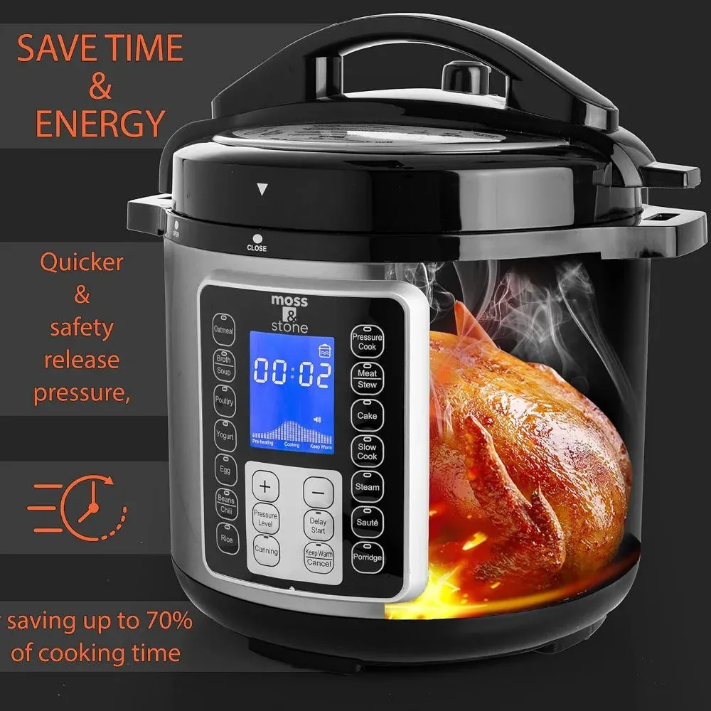 Electric Pressure Cooker with Large LCD Display, Multi-Use 6 Quart Electric Pot, 14 in 1 Slow Cooker, Rice Cooker, Steamer Maker