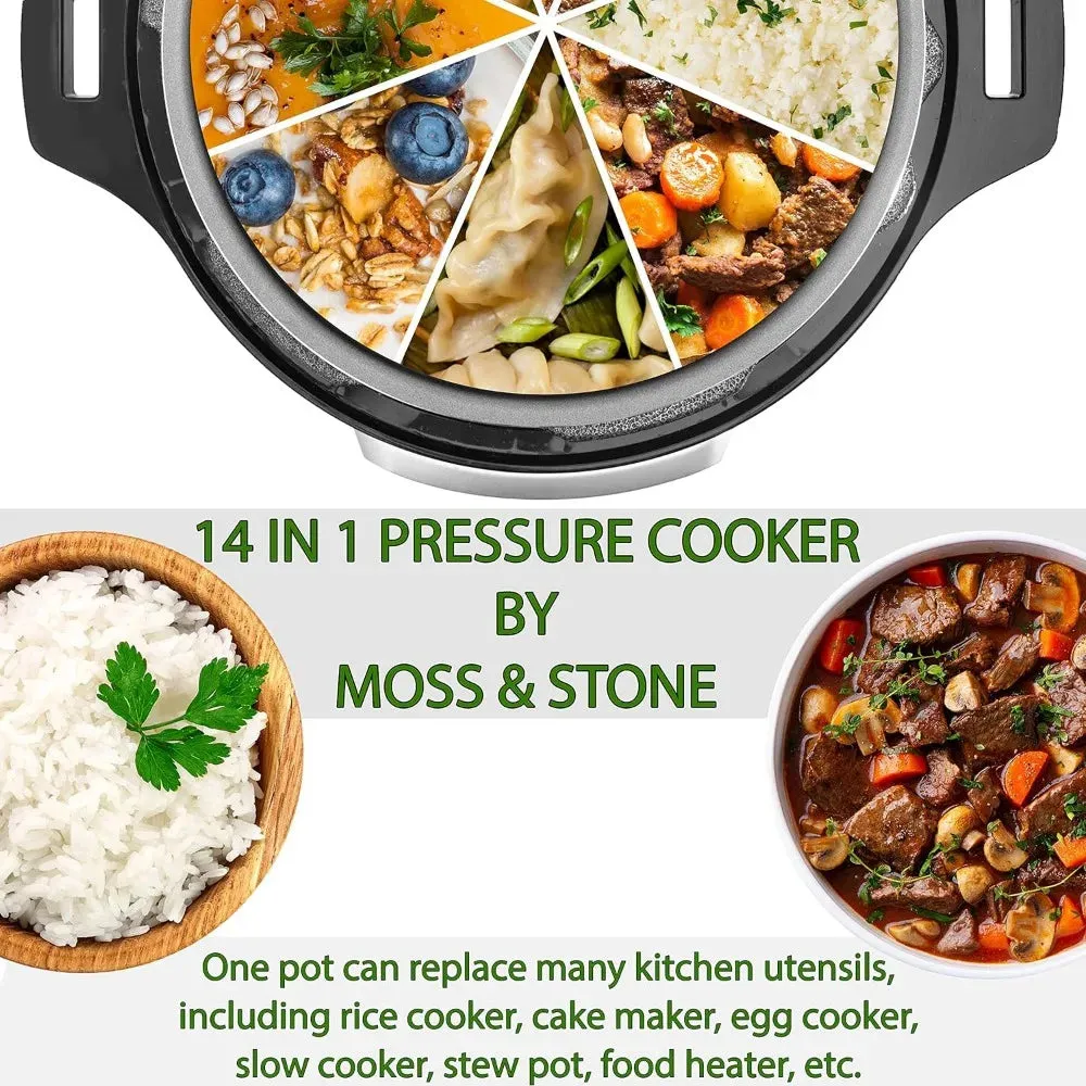 Electric Pressure Cooker with Large LCD Display, Multi-Use 6 Quart Electric Pot, 14 in 1 Slow Cooker, Rice Cooker, Steamer Maker