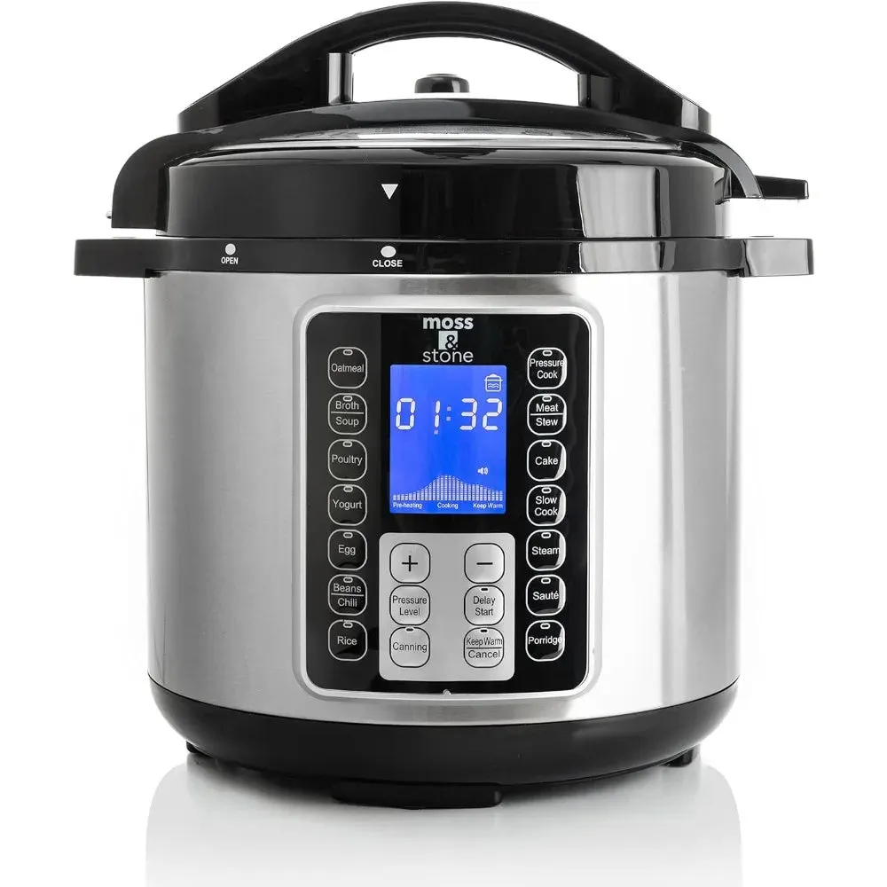 Electric Pressure Cooker with Large LCD Display, Multi-Use 6 Quart Electric Pot, 14 in 1 Slow Cooker, Rice Cooker, Steamer Maker