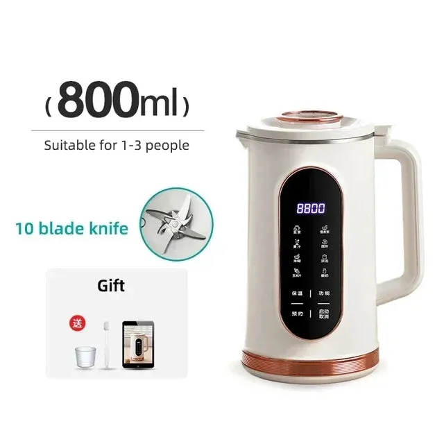 Electric Soy Milk Machine 10-leaf Blade Breakfast Machine 1500ml Juicer Blender Mixer Soybean Milk Maker Wall Breaking Machine