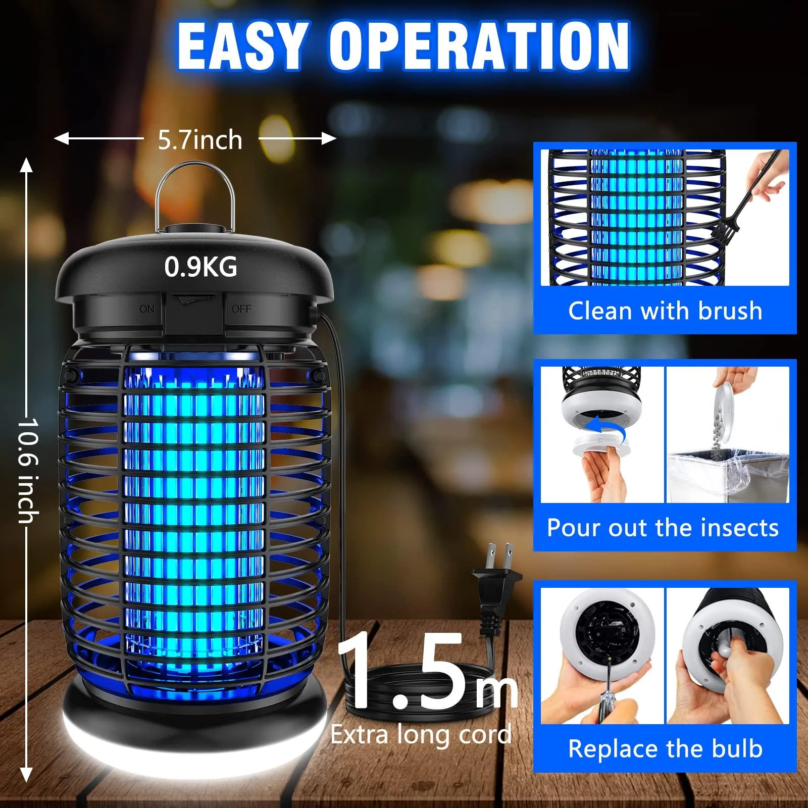 Endbug Bug Zapper Outdoor with LED Light, Mosquito Zapper Outdoor, 4200V Electric Bug Zapper.