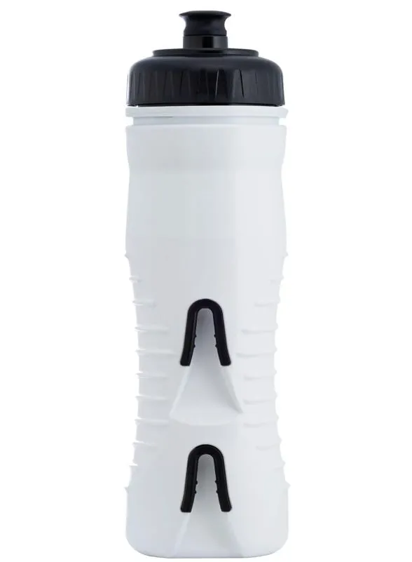 Fabric Cageless Insulated Bike Hydration Bottle - White/Black