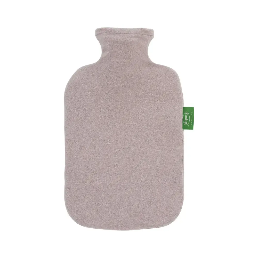 Fashy Hot Water Bottle With Removeable Fleece Cover 2 Litre Grey Recycled Polyester