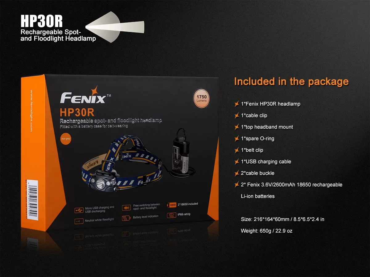 Fenix HP30R USB Rechargeable Headlamp - DISCONTINUED