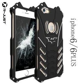 For iphone 6 6S plus case,Armor Heavy Dust Metal Aluminum CNC BATMAN protect Skeleton head phone shell case cover BATMAN bracket