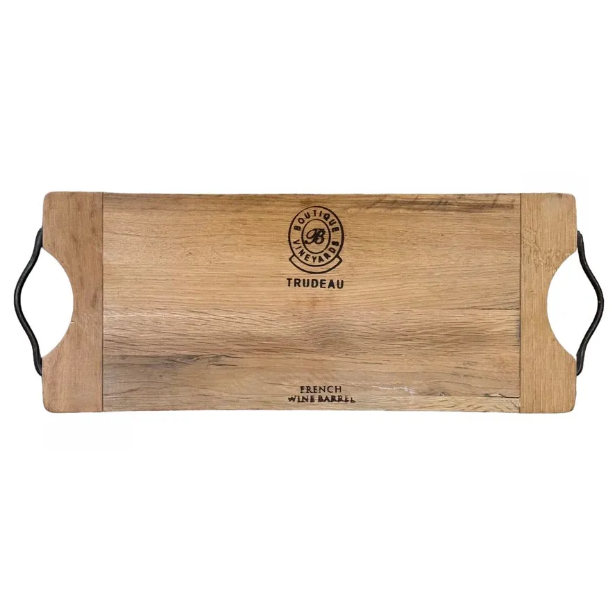 French Wine Barrel Double Iron Handle Cutting Board