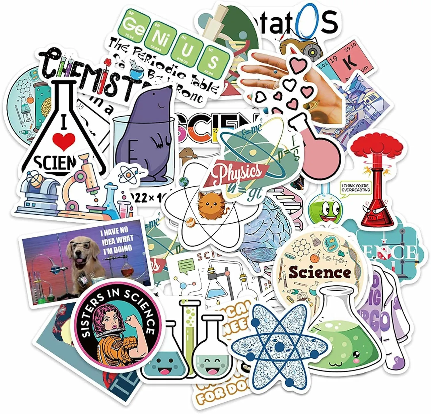 GADGETS WRAP Science Stickers Experiment Decals for Water Bottle Hydro Flask Laptop Luggage Car Bike Bicycle