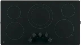 GE 36-in 5 Elements Smooth Surface (Radiant) Black Electric Cooktop