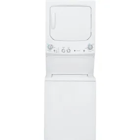 GE - Electric Stacked Laundry Center with 3.8-cu ft Washer and 5.9-cu ft Dryer - White