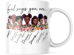 God Says You Are Mug - Inspirational Design, High-Quality Ceramic, 11oz