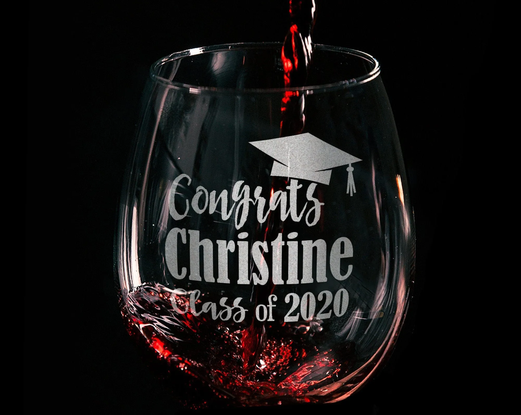 Graduation Personalized Stemless or Beer Class of 2022 Family Party Favors Man Cave Pub Style Grad Decorations for Women Men Wine Gift