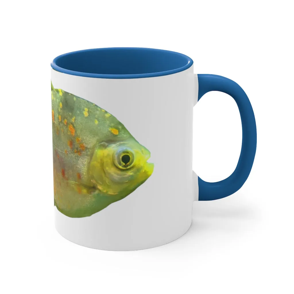 Green Fish with Specs Accent Coffee Mug, 11oz