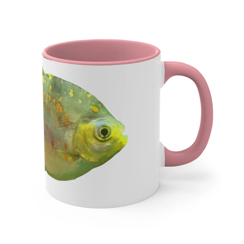 Green Fish with Specs Accent Coffee Mug, 11oz