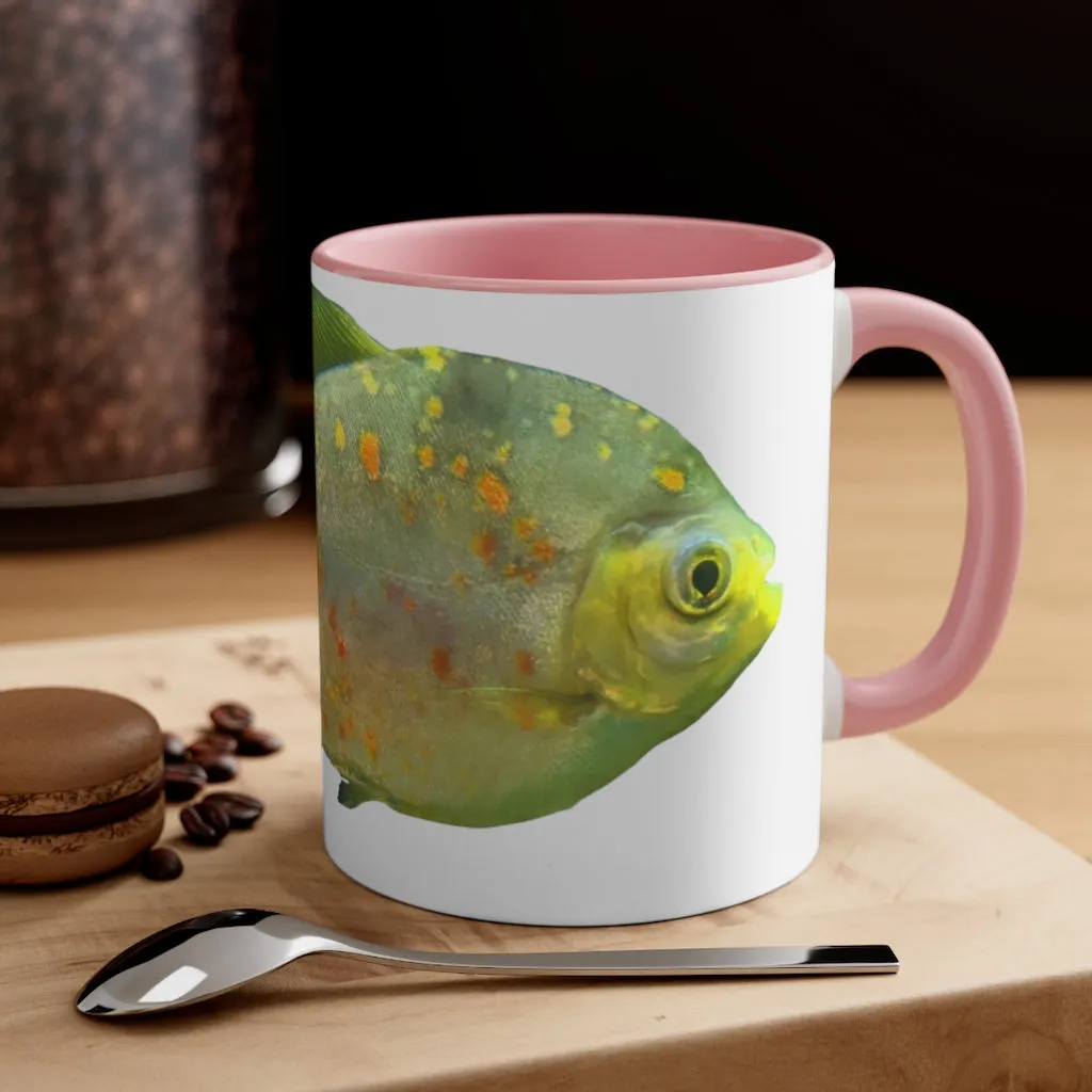 Green Fish with Specs Accent Coffee Mug, 11oz