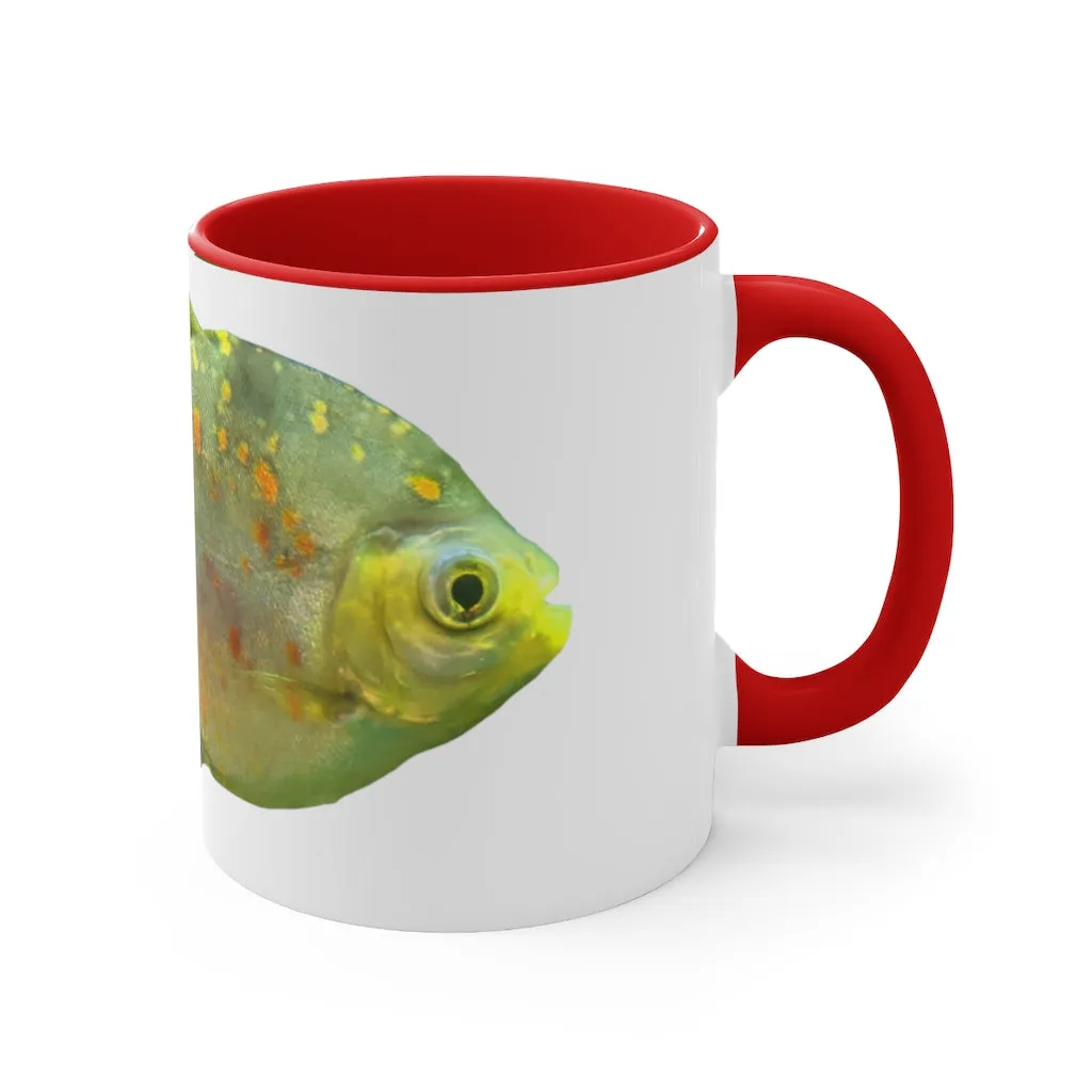 Green Fish with Specs Accent Coffee Mug, 11oz