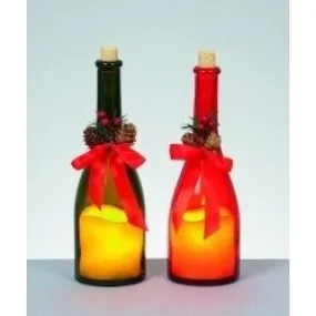 Green Glass Bottle Candle