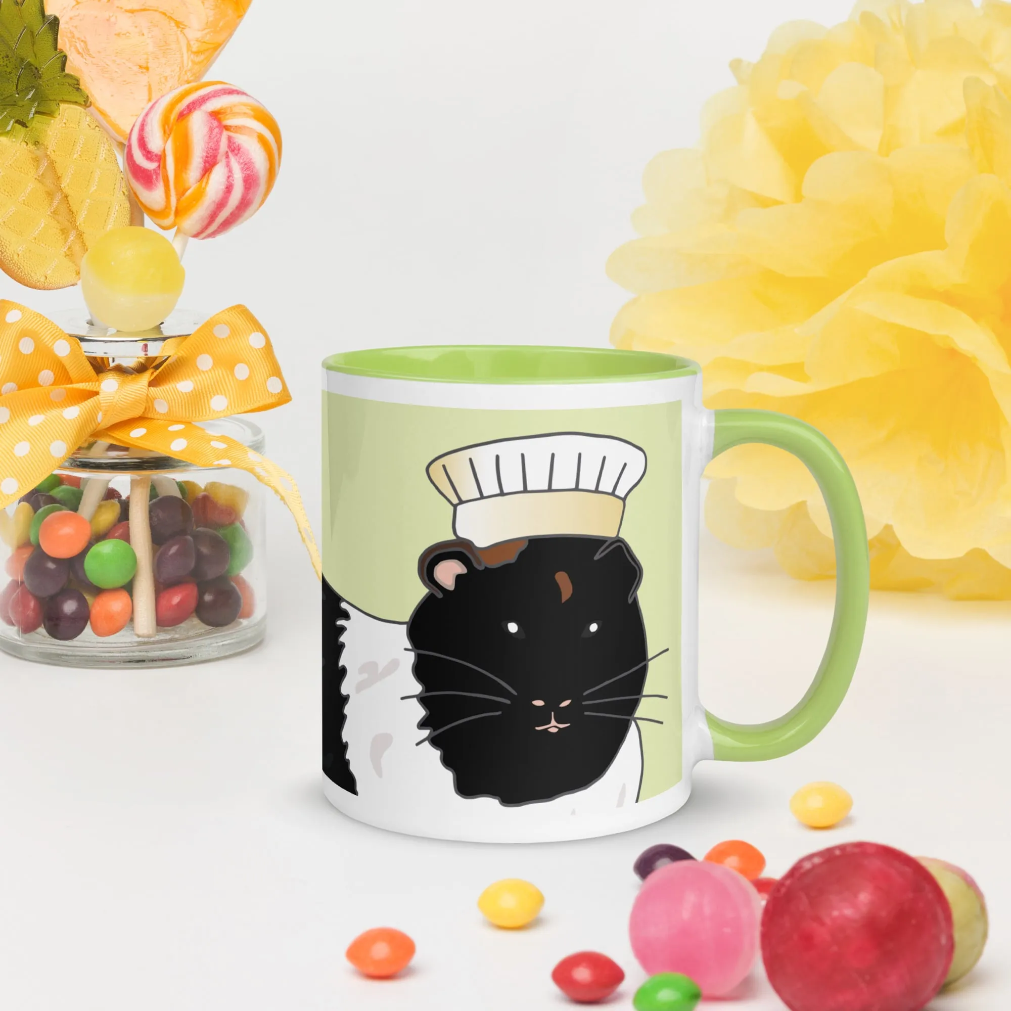 Guinea Pig with Chef Hat Green Mug