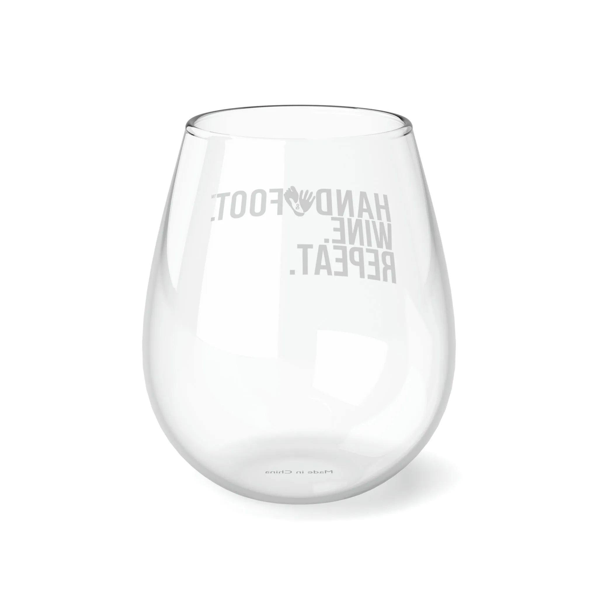 Hand & Foot Stemless Wine Glass - Black