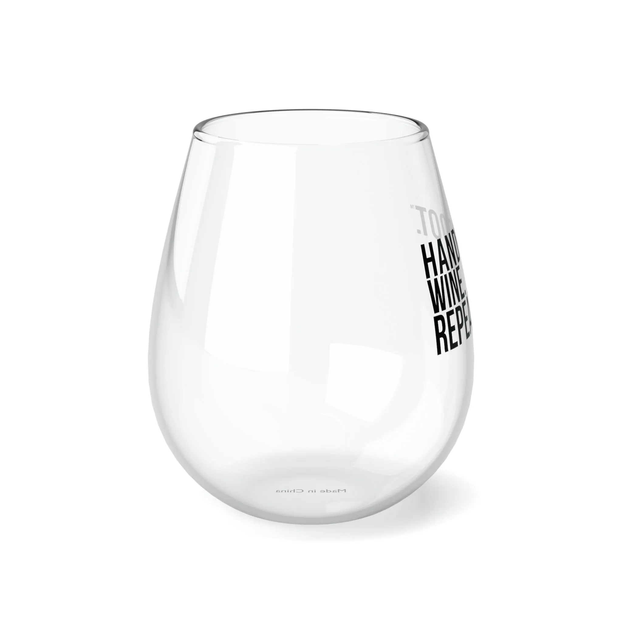 Hand & Foot Stemless Wine Glass - Black