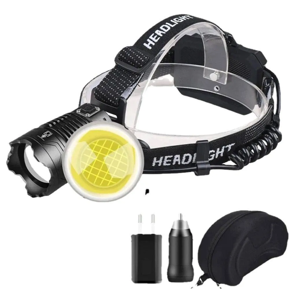 High Power Led Headlamp Zoom Waterproof Powerful Super Bright Head Torch Lantern Headlight 1000000LM USB Rechargeable Flashlight