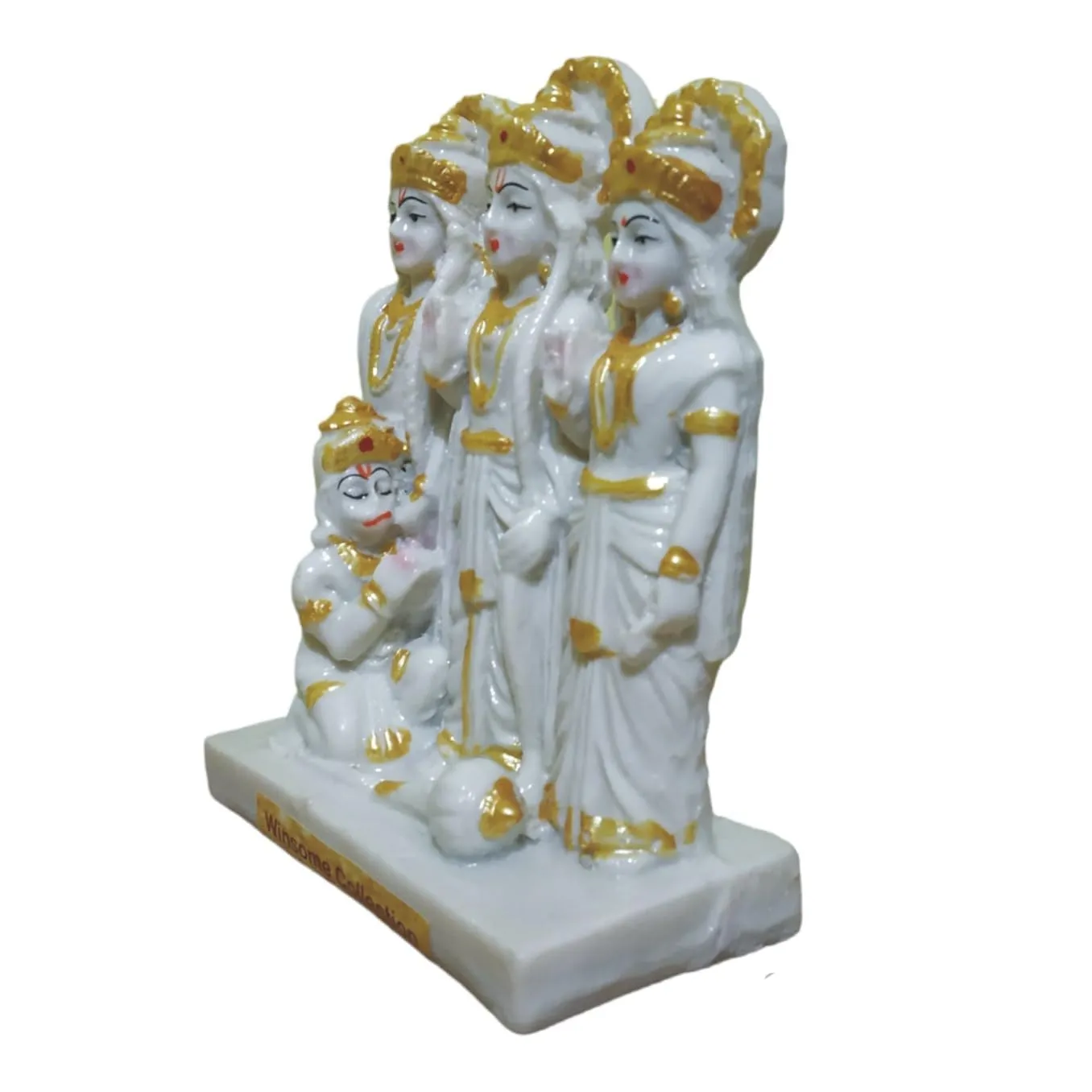 HISARSE White Marble DUST Ram Darbar Idol, Ram Parivaar Murti, Religious Gift for Office, Home Decor, Temple, Spiritual Gift Decorative Showpiece - 14 cm