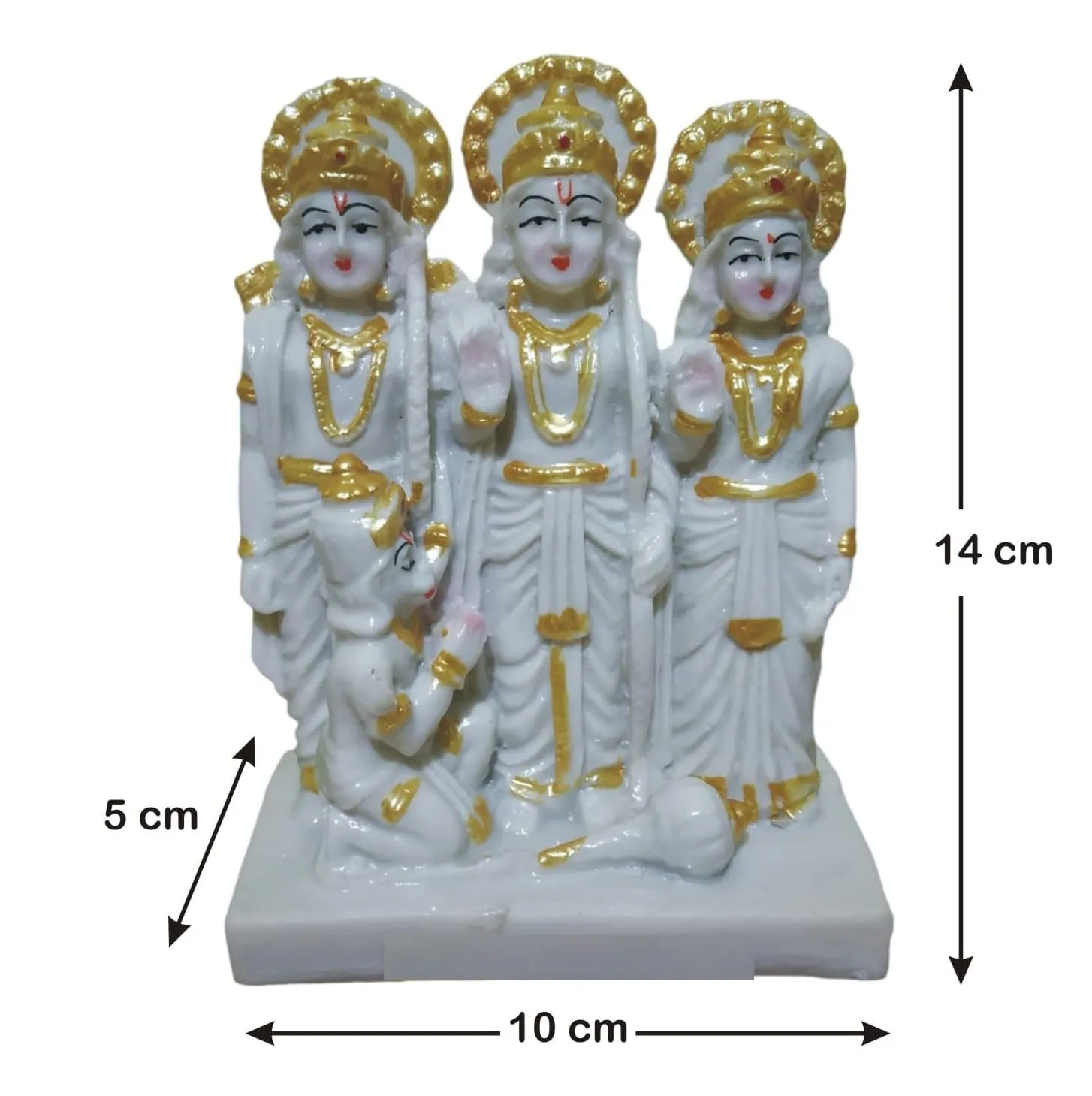 HISARSE White Marble DUST Ram Darbar Idol, Ram Parivaar Murti, Religious Gift for Office, Home Decor, Temple, Spiritual Gift Decorative Showpiece - 14 cm